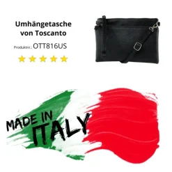 Toscanto Damen Jugend Handgelenktasche Leder Tasche schwarz OTT816US