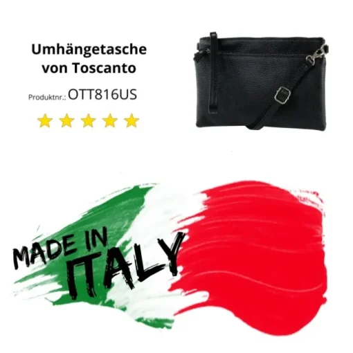 Toscanto Damen Jugend Handgelenktasche Leder Tasche schwarz OTT816US