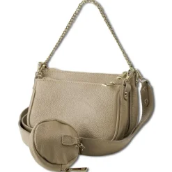 Toscanto Damen Leder Tasche taupe beige OTT826UC