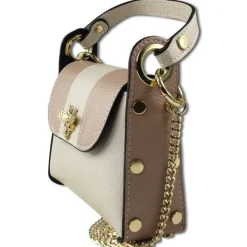 Toscanto Damen Leder Tasche beige rosa OTT833UIA