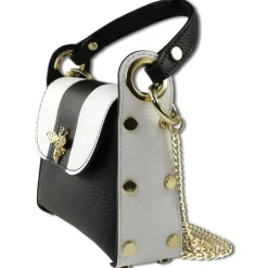 Toscanto Damen Leder Tasche schwarz weiß OTT833USW
