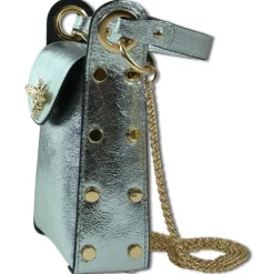Toscanto Damen Leder Tasche silbergrau metallic OTTM802UK