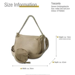 Toscanto Damen Leder Tasche taupe beige OTT826UC