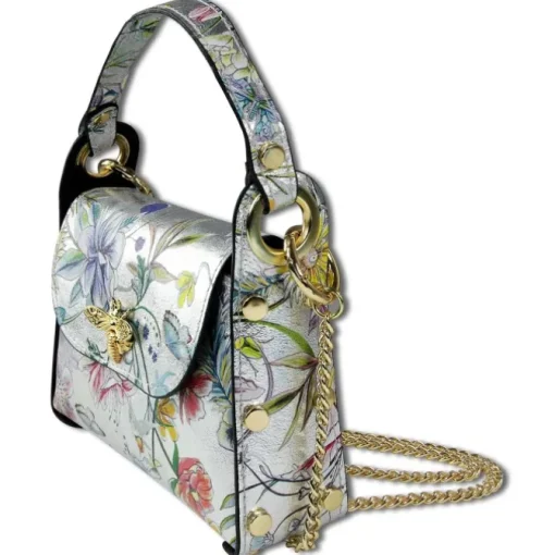 Toscanto Damen Leder Tasche silber farbig OTT832UJF