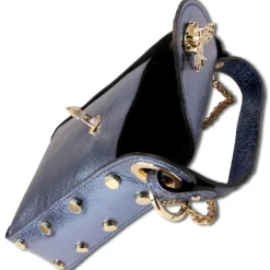Toscanto Damen Leder Tasche blau metallic OTTM802UM