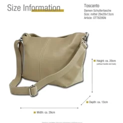Toscanto Damen Leder Tasche taupe beige OTT829SN
