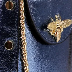 Toscanto Damen Leder Tasche blau metallic OTTM802UM