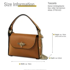Toscanto Damen Leder Tasche hellbraun tan OTT831UC5