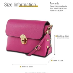 Toscanto Damen Leder Tasche fuchsia pink OTT808UP
