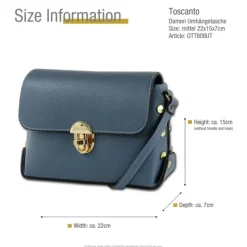 Toscanto Damen Leder Tasche türkis OTT808UT