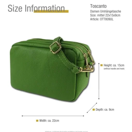 Toscanto Damen Leder Tasche hellgrün OTT809UL