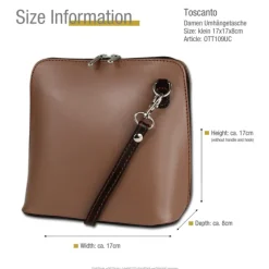 Toscanto Damen Leder Tasche taupe braun OTT109UC