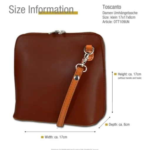 Toscanto Damen Leder Tasche braun dunkelbraun OTT109UN