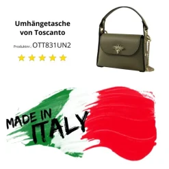 Toscanto Damen Leder Tasche graugrün dunkeltaupe OTT831UN2