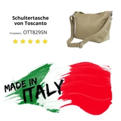 Toscanto Damen Leder Tasche taupe beige OTT829SN