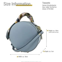 Toscanto Damen Leder Tasche hellblau OTT819SH