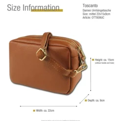 Toscanto Damen Leder Tasche hellbraun tan OTT809UC