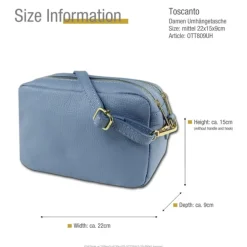 Toscanto Damen Leder Tasche hellblau OTT809UH