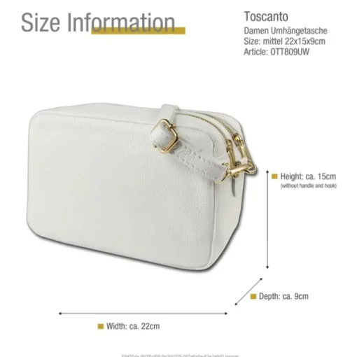 Toscanto Damen Leder Tasche weiß OTT809UW