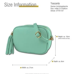 Toscanto Damen Leder Tasche türkis OTT811UT