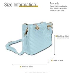 Toscanto Damen Leder Tasche hellblau OTTM810UH