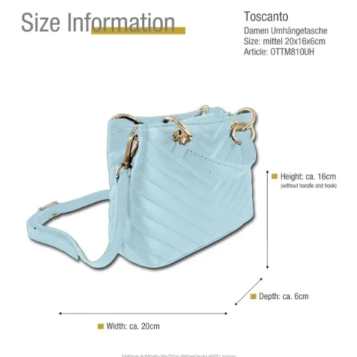 Toscanto Damen Leder Tasche hellblau OTTM810UH