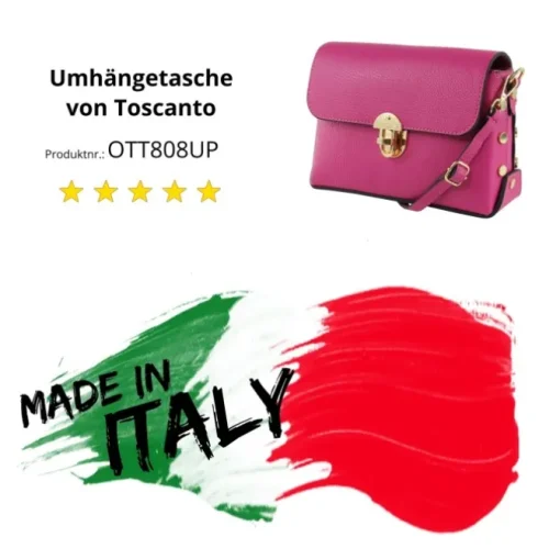 Toscanto Damen Leder Tasche fuchsia pink OTT808UP
