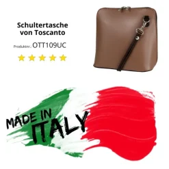 Toscanto Damen Leder Tasche taupe braun OTT109UC
