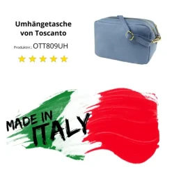 Toscanto Damen Leder Tasche hellblau OTT809UH