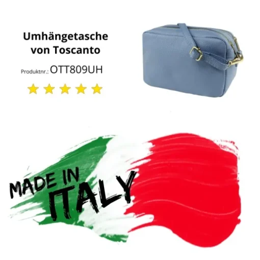 Toscanto Damen Leder Tasche hellblau OTT809UH