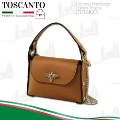 Toscanto Damen Leder Tasche hellbraun tan OTT831UC5