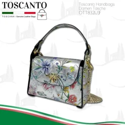 Toscanto Damen Leder Tasche silber farbig OTT832UJF