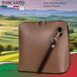Toscanto Damen Leder Tasche taupe braun OTT109UC