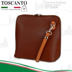 Toscanto Damen Leder Tasche braun dunkelbraun OTT109UN