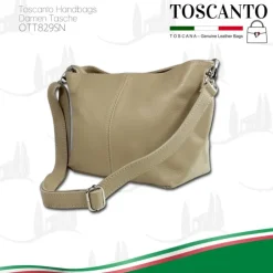 Toscanto Damen Leder Tasche taupe beige OTT829SN