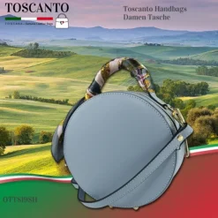Toscanto Damen Leder Tasche hellblau OTT819SH
