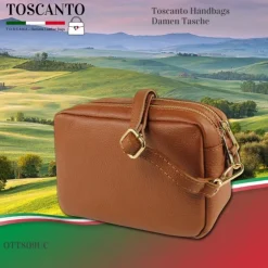 Toscanto Damen Leder Tasche hellbraun tan OTT809UC