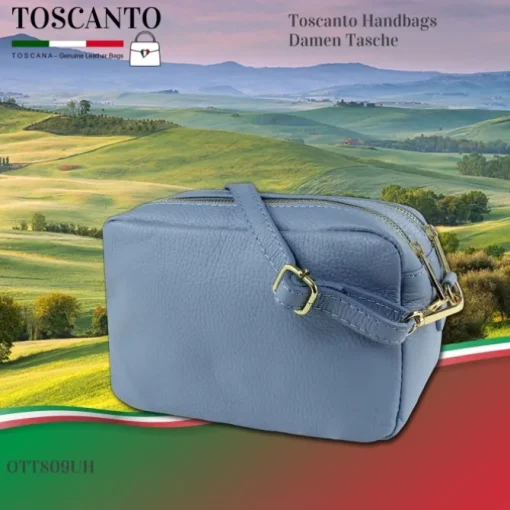 Toscanto Damen Leder Tasche hellblau OTT809UH