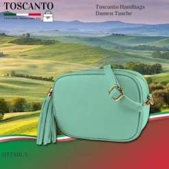 Toscanto Damen Leder Tasche türkis OTT811UT