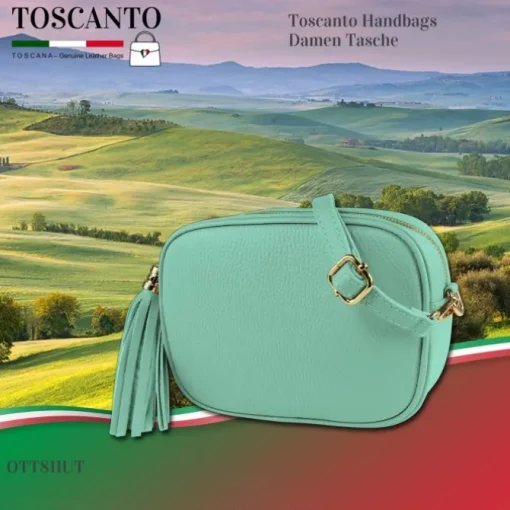Toscanto Damen Leder Tasche türkis OTT811UT