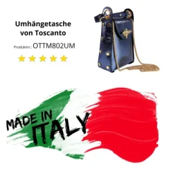 Toscanto Damen Leder Tasche blau metallic OTTM802UM