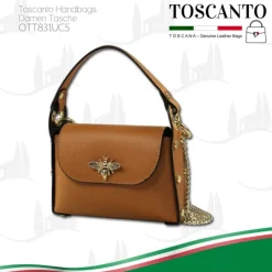 Toscanto Damen Leder Tasche hellbraun tan OTT831UC5