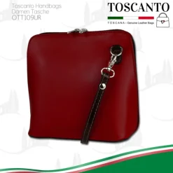 Toscanto Damen Leder Tasche rot schwarz OTT109UR