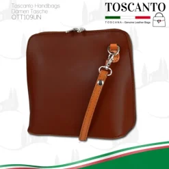 Toscanto Damen Leder Tasche braun dunkelbraun OTT109UN