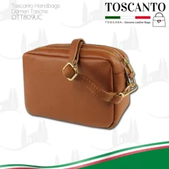 Toscanto Damen Leder Tasche hellbraun tan OTT809UC