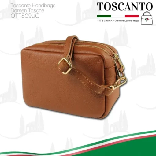 Toscanto Damen Leder Tasche hellbraun tan OTT809UC