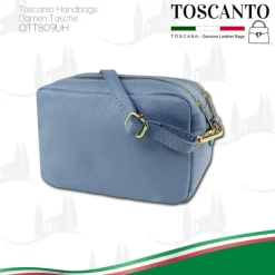 Toscanto Damen Leder Tasche hellblau OTT809UH