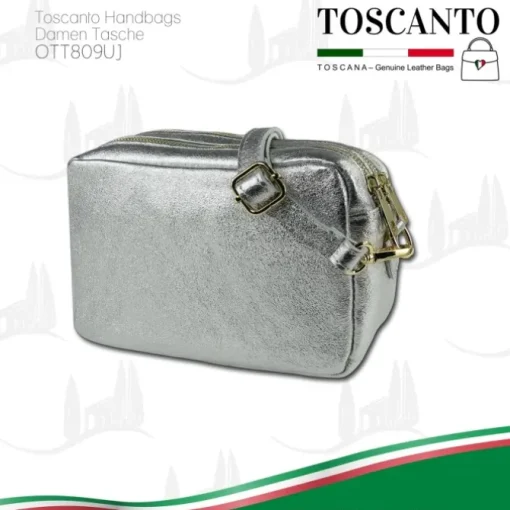 Toscanto Damen Leder Tasche silber OTT809UJ