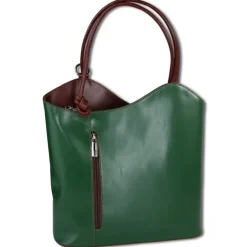 Toscanto Damen Rucksack Leder Tasche grün braun OTT106SG