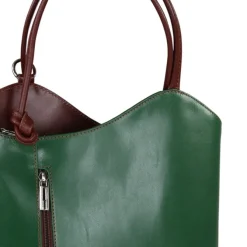 Toscanto Damen Rucksack Leder Tasche grün braun OTT106SG